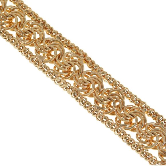 Technibond Yellow Rosetta and Popcorn Chain Adjustable Bracelet - Picture 2 of 3